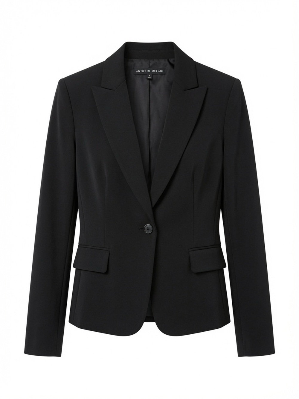 ANTONIO MELANI Melissa Black Single-Button Notch-Lapel Blazer